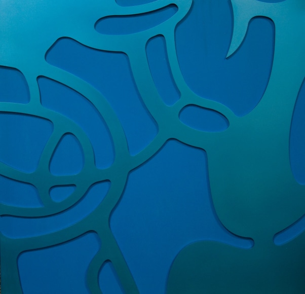 David Flores , Large Aluminum Fragment (Blue), 2017