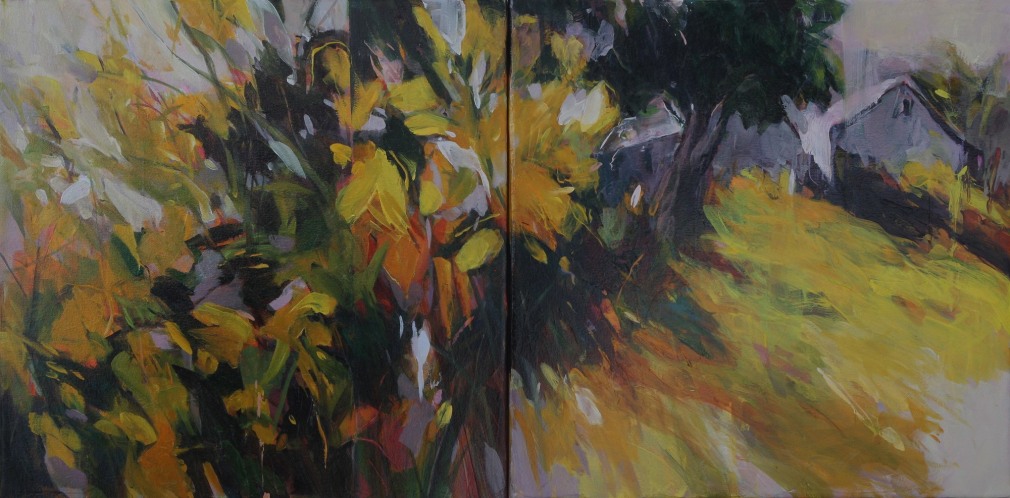 CONNIE CONNALLY , On the Wild Mustard Field (diptych),