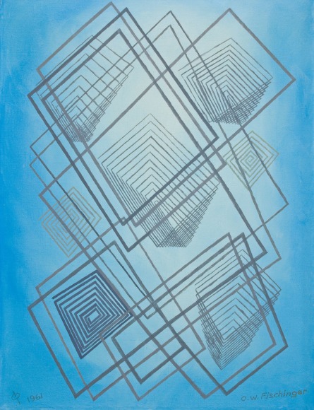 OSKAR FISCHINGER (1900-1967), Lines on Blue, 1961