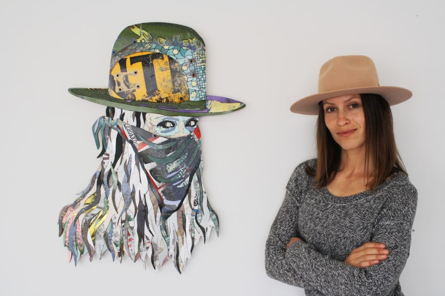 INGA GUZYTE with work for upcoming show