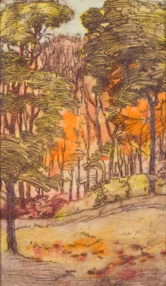 NELL BROOKER MAYHEW (1876-1940), Eucalyptus Grove, c 1915