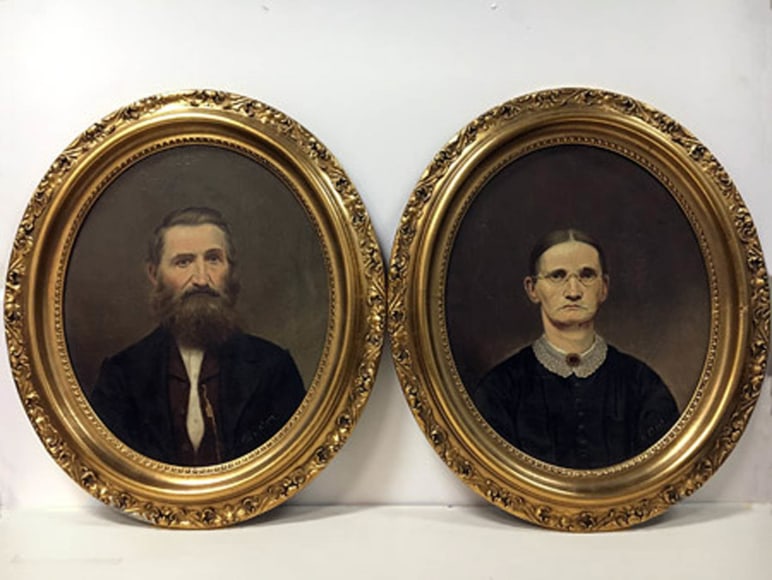 Marion Blair, Hoosier Couple (two portraits), c. 1880