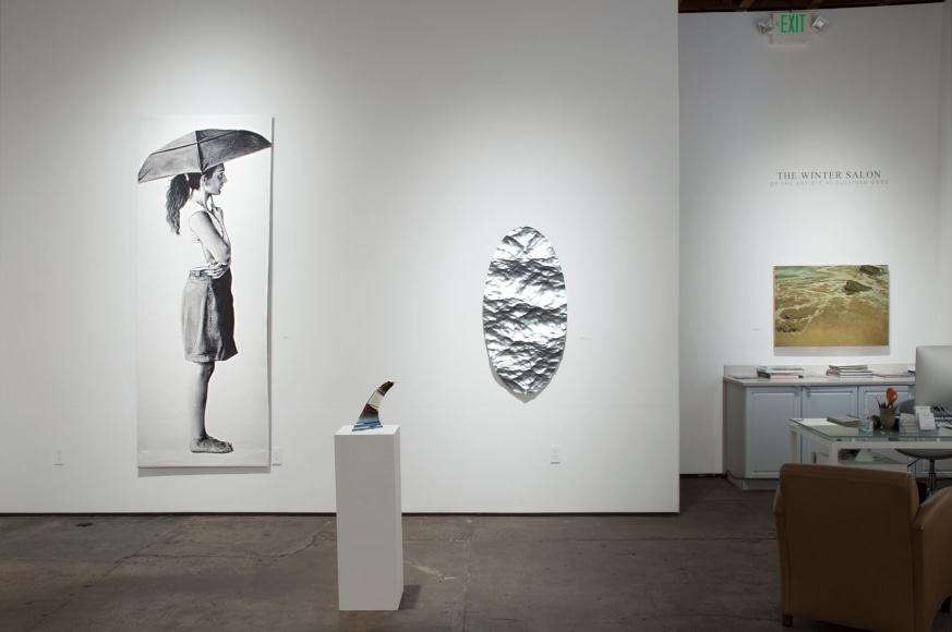 Installation photograph of The Winter Salon II, 2021 with works by John Nava, R. Nelson Parrish, Alex Rasmussen and Nicole Strasburg