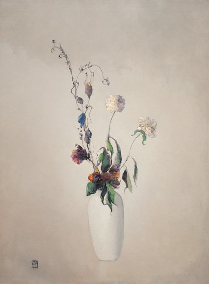 LEON DABO (1864-1960), Vase Blanc Avec Fleurs, c. late 1930s