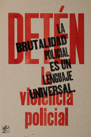 AMOS KENNEDY , Letterpress Print on Brown Board, 2025