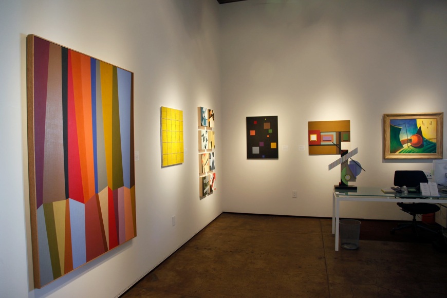 Geometric Abstraction: Recurring Patterns in American Art installation, Karl Benjamin, Nancy Gifford, Zack Paul, Sidney Gordin, Chales Keck