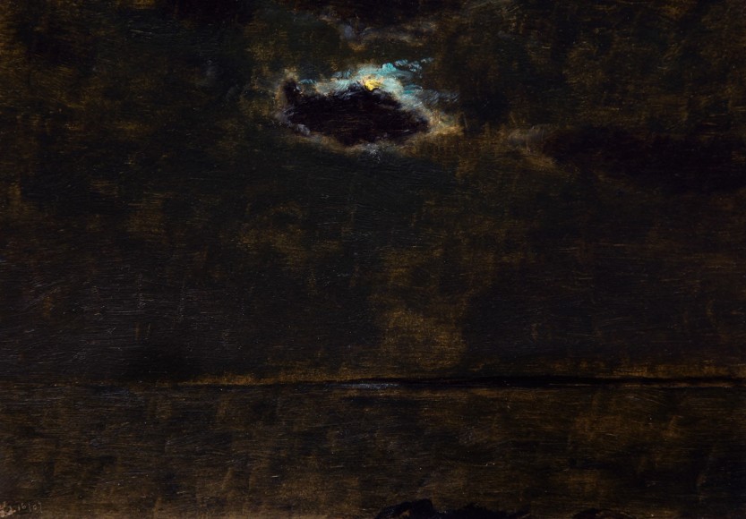 LOCKWOOD DE FOREST (1850-1932), Moon Behind Small, Single Cloud, Sept. 16, 1907