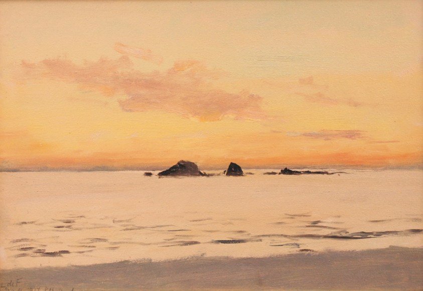 LOCKWOOD DE FOREST (1850-1932), Winter Sunset Afterglow, Stillwater Cove (Monterey) , Dec. 9, 1917