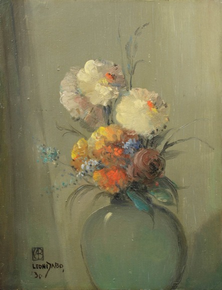 Leon Dabo, Green Vase with Spring Flowers, 1930