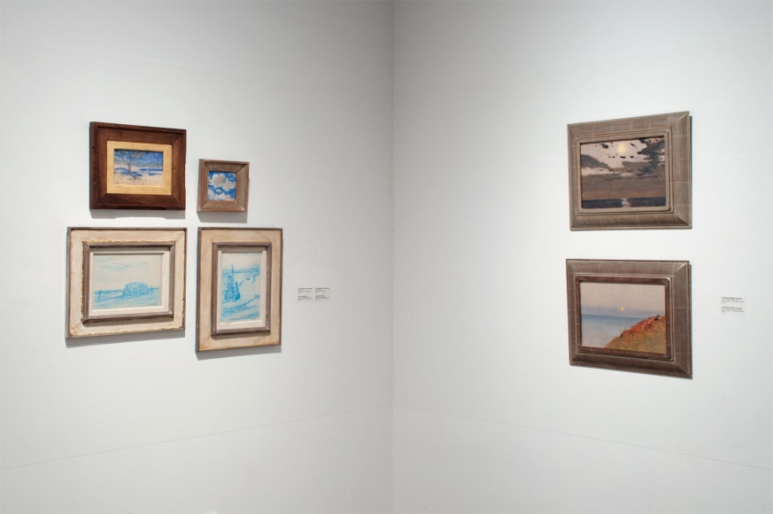 Installation photograph of The Winter Salon, 2021 with Lockwood de Forest, Colin Campbell Cooper, Leon Dabo, and Nell Brooker Mayhew