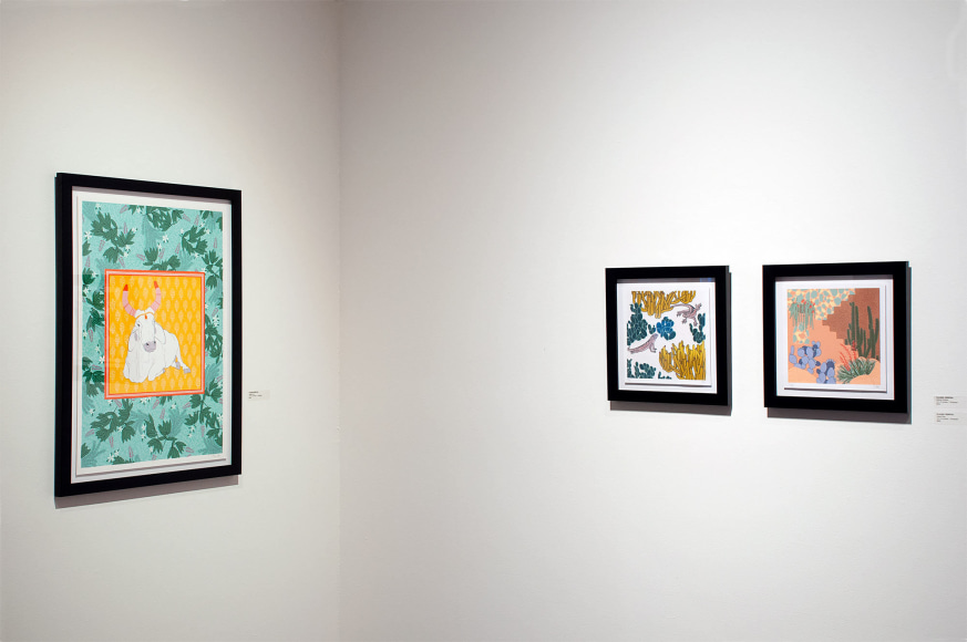 Installation photograph of PATTERN RECOGNITION: Claudia Borfiga | Yumiko Glover | Julika Lackner