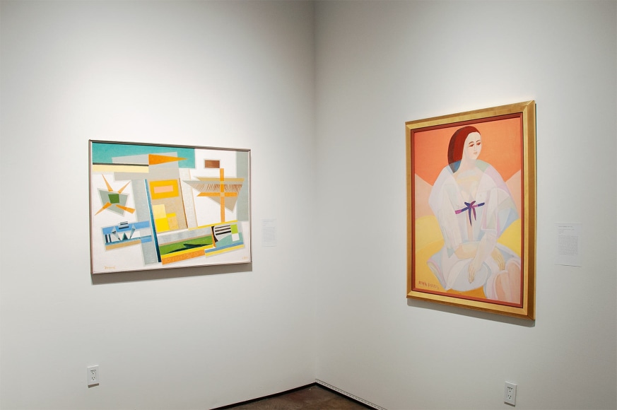 Installation photograph of THE ANCHORS: Masterworks from the Estates at Sullivan Goss, Werner Drewes, Anya Fisher