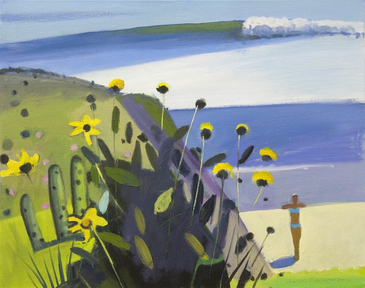 Hank Pitcher, Coal Oil Point, Spring, Woman with a Blue Bathing Suit, 2016