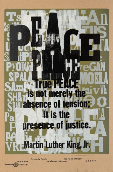 AMOS KENNEDY , Letterpress Print on Brown Board, 2025