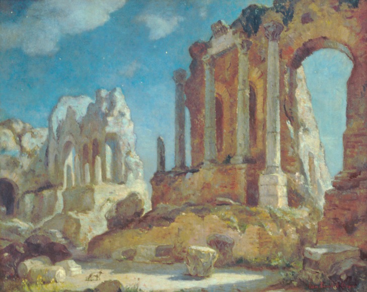 COLIN CAMPBELL COOPER (1856-1937), Greco-Roman Theatre at Night, Taormina, Sicily, Circa 1910