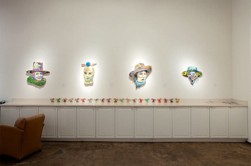 INGA GUZYTE #rebelwomen installation photograph, Germaine Greer, Pussy Riot, Bella Abzug, Malala