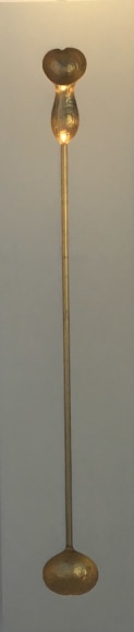 Thomas Glassford, Periné Dorado, 2018, Lacquer, gourds, gold leaf, and MDF, 2018, 15 3/4 x 72 in. (40 x 183 cm.)