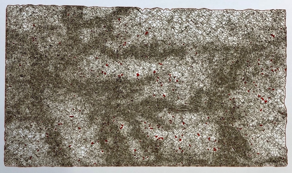 Gustavo D&iacute;az, Not yet titled, 2019. Cut out paper and&nbsp;colored pencil, 17 11/16 x 26 3/8 in. (45 x 67 cm.)