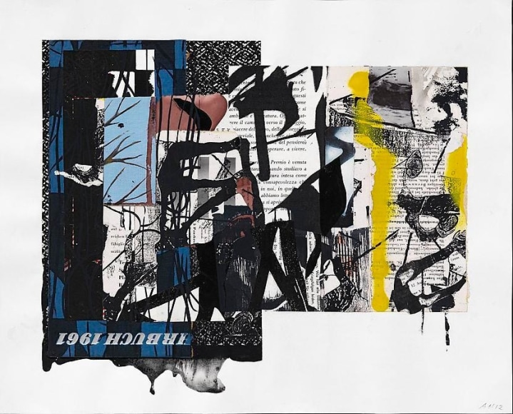 Arturo Herrera, Year Book 6, 2012. Collage, mixed media on paper, 12 5/8 in. x 17 3/8 in.