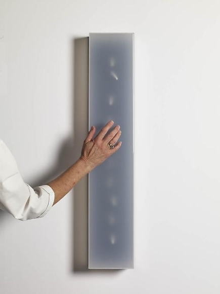 S&eacute;rvulo Esmeraldo, Excitable, 1973. Wood, Plexiglas, 29 1/2 in. x 5 3/4 in. x 3 1/8 in.