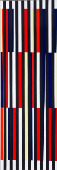 Alejandro Otero, Estudio para Coloritmo 16 [Colorhythm Studio 16], 1956. Duco over wood, 61 x 20 13/16 in. (155 x 53 cm.)