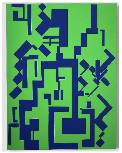 Compound, 2018. Lacquer on MDF, 47 7/32 x 35 13/32 in. (120 x 90 cm.)