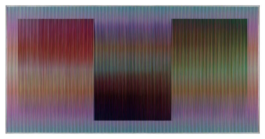 Carlos Cruz-Diez, Physichromie Panam 60, 2010. Chromography on aluminum, 39.4 in. x 78.7 in.