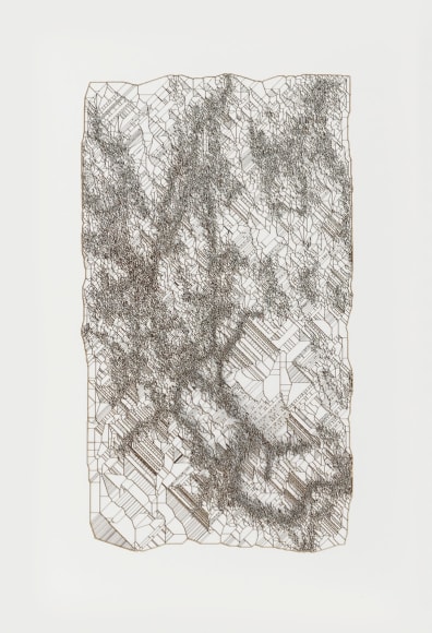 Gustavo D&iacute;az, Not yet titled , 2019. Cut out paper and pencil, 18 7/8 x 13 3/8 in. (48 x 34 cm.)