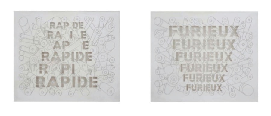 Miguel Angel Rios&nbsp;(b. 1943, Argentina: lives and works in New York/Mexico City). Rapide &amp;amp; Furieux. 2012. Graphite on paper and cut out. 23 5/8 x 19 11/16 in. each / 60 x 50 cm. each.&nbsp;