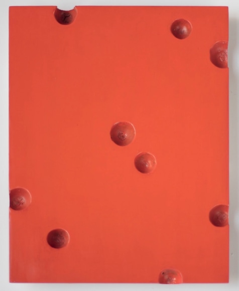 Thomas Glassford, Orange Open Cluster, 2018. Lacquer, 9 13/16 x&nbsp;7 5/8 in. (19.5 x 25 cm.)