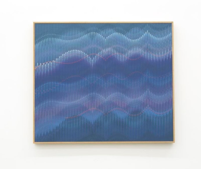 Abraham Palatnik, W-957, 2016. Acrylic on wood, 27 1/2 x 31 1/2 in. / 70 x 80 cm.