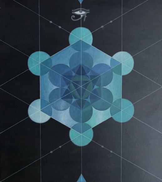 Melanie Smith. Psychoactive render 33, 2024, Pigments on veneered wood panel, 14 15/16 x 13 ⅜ in.