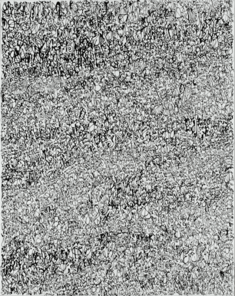 Le&oacute;n Ferrari, Eva y Ella, 2008. Gutta paint on canvas, 55 1/8 x 43 5/16 in. / 140 x 110 cm.