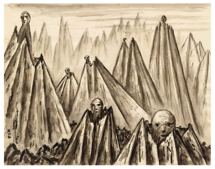 Xul Solar, Untitled. Catalogue Raisonn&eacute; #956, p. 431, 1953. Watercolor, ink and gouache on paper, 10 1/8 x 12 7/8 in. (25.7 x 32.7 cm.)