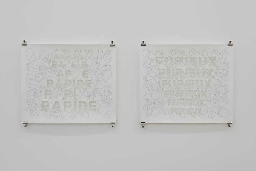 Miguel Angel R&iacute;os, Rapide &amp;amp; Furieux (diptych), 2012. Drawing pencil on paper and cut out, 23.6 in. x 19.7 in. / 60 x 50 cm each.