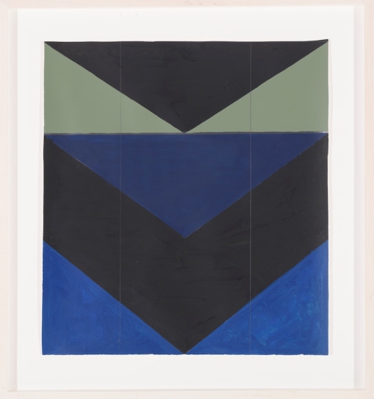 Fanny San&iacute;n, Composition No. 2, 2018, 2018. Acrylic on paper, Framed: 22 1/4 x 20 1/2 in. (56.5 x 52.1 cm.)