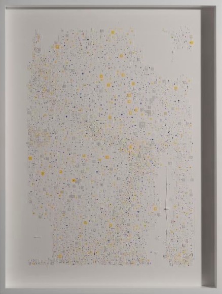 Marco Maggi, White Landmark, 2017. Paper cuts on paper, 24 x 18 in. / 61 x 45.7 cm.