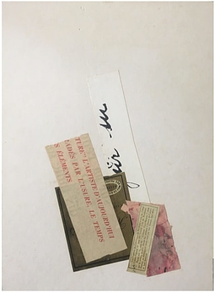 Alejandro Otero, L&#039;Usure, Le Temps, Les Elements [Wear, Time, Elements], 1962. Collage, 14 1/4 x 10 1/2 in. (36.2 x 26.7 cm.)