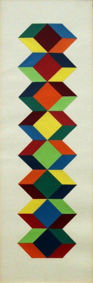 Francisco Sobrino,&nbsp;Untitled, 2003, collage,&nbsp;11 1/4 x 5 3/4 in. (28.6 x 14.5 cm.)