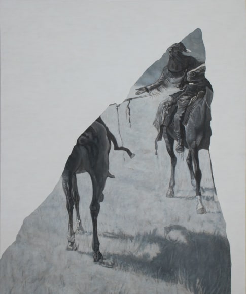 Melanie Smith, Fragmented Landscape 15, 2020. Pigment on wood, 35 3/8 x 29 1/2 in. (90 x 75 cm.)