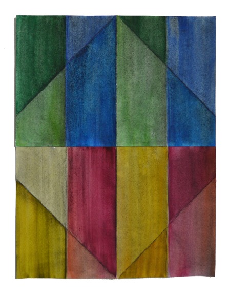 Cuarentena composici&oacute;n del d&iacute;a #24, 2020, watercolor, charcoal on paper, 12 15/16 x 17 5/16 in.