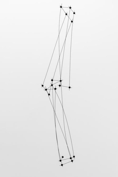 Magdalena Fern&aacute;ndez, 12ee016, 2016. Steel, rubber, 117 x 30 1/2 x 20 1/4 in.