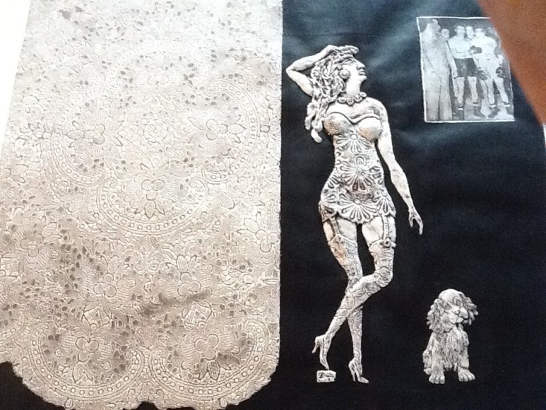 Antonio Berni, Ramona and the Boxer (Ramona y el boxeador), 1967. Xilo-collage relief, 23 1/4 x 26 3/4 in. (59.1 x 68 cm.)