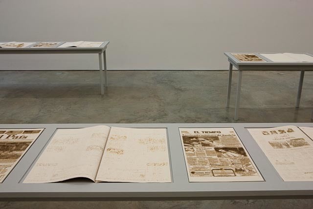 Oscar Mu&ntilde;oz, Paistiempo, 2007/2012, Pirograph on paper, Edition 5, 22&quot; x 13.75&quot; each