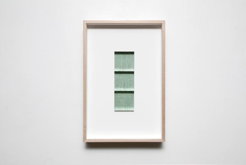 Gabriel de la Mora, CI / 202, 2015. Glass microscope slides, 17 7/8 in. x 11 15/16 in. x 2 5/16 in.
