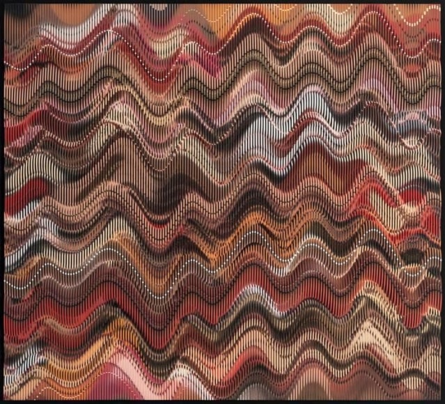 Abraham Palatnik, Untitled, 2016.  Alkyd paint on acrylic, 31 7/8 x 35 3/8 in. / 81 x 90 cm.