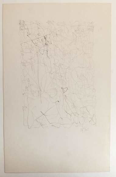 Le&oacute;n Ferrari, Untitled, 1962. Graphite on paper, 9 1/4 x 5 15/16 in. / 23.5 x 15 cm.