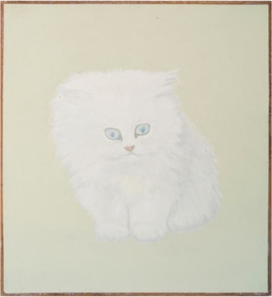 Melanie Smith, Cat 9, 2016. Oil and encaustic on wood, 10 1/4 x 9 7/16 in.