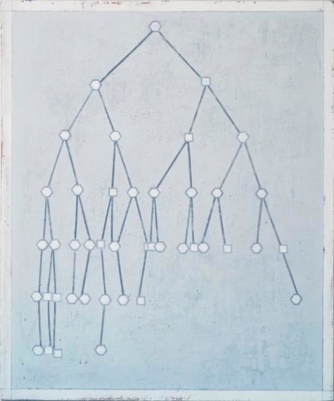 Melanie Smith, Diagram 49, 2016. Oil and encaustic on wood, 14 3/16 x 11 3/16 in.