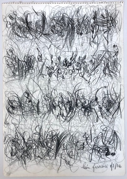 Le&oacute;n Ferrari.&nbsp;Sin T&iacute;tulo, 1976.&nbsp;Graphite on paper,&nbsp;19 5/8 x 13 5/8 in. (49.8 x 34.7 cm.)